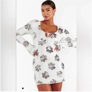 Show me your mumu Matilda white sequin mini dress